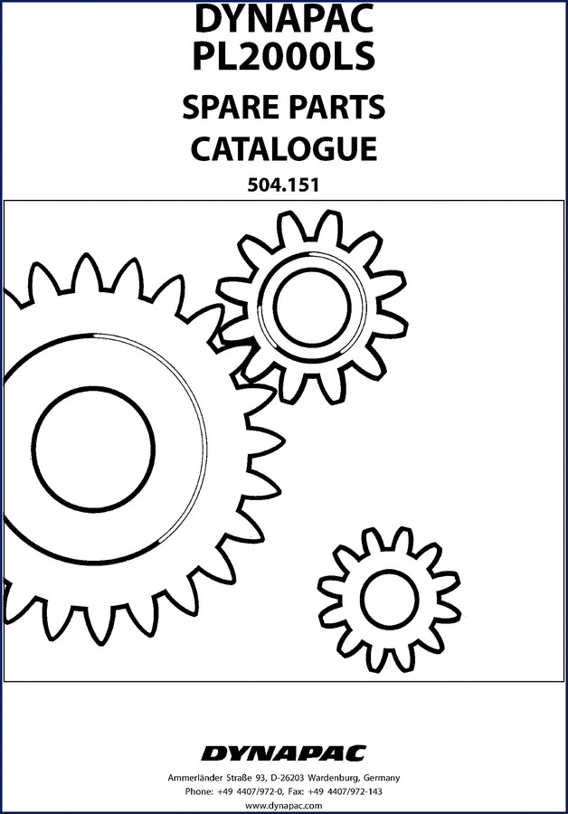 Dynapac PL2000LS Parts Catalog cover – 227 page OEM factory spare parts diagram manual
