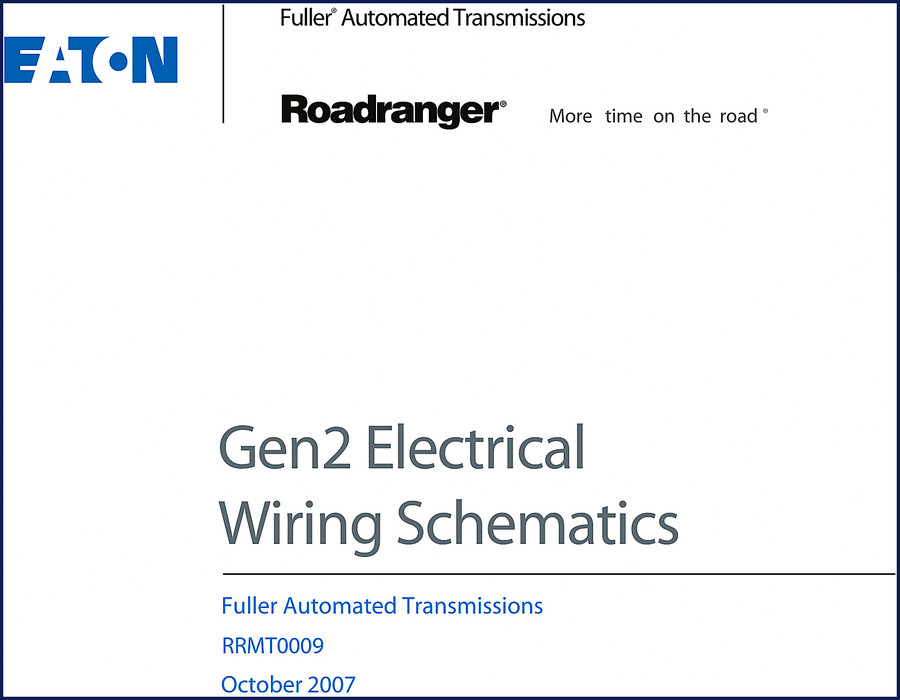 Eaton 2007 Gen2 Electrical Wiring Schematics manual cover for 6-Speed, 7-Speed, UltraShift ASW, 10-Speed, UltraShift DM transmissions