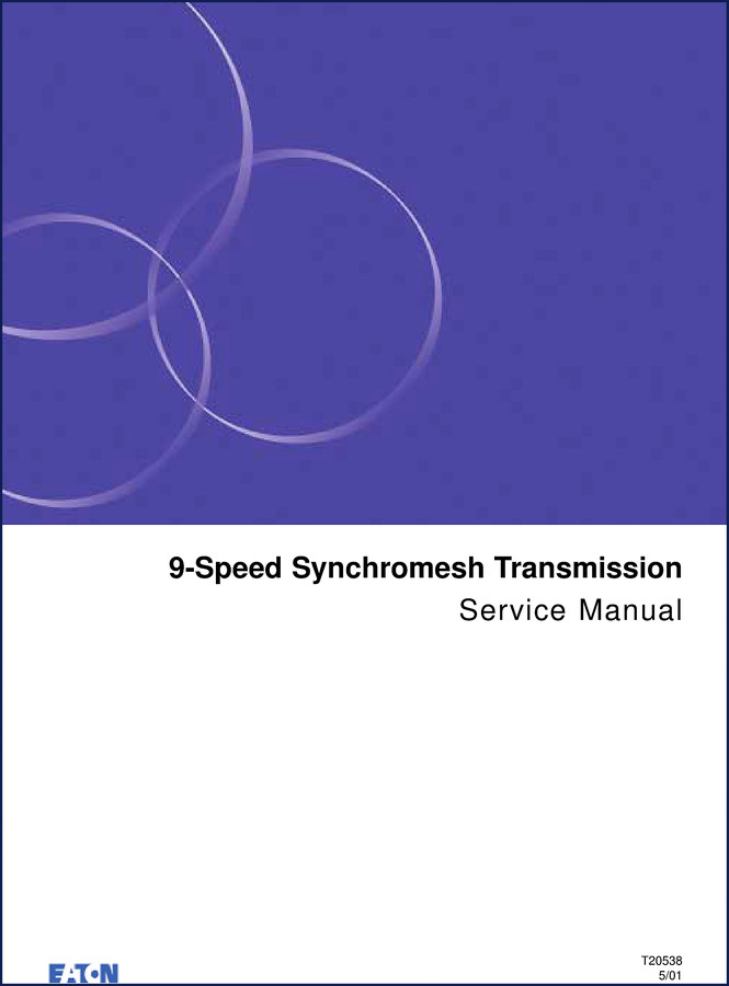Eaton 9-Speed Synchromesh Transmission 2001 Service Manual cover with transmission diagram