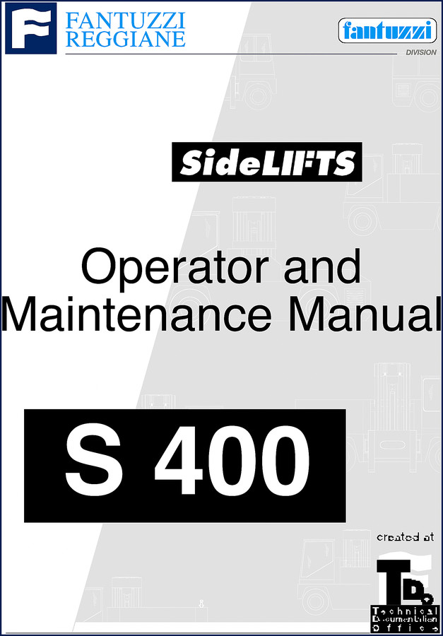 Fantuzzi S 400 Operators Manual cover showing operator and maintenance manual for S 400 forklift
