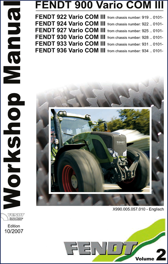 Fendt 922 Vario COM III 2007 Workshop Manual cover – 1267 pages