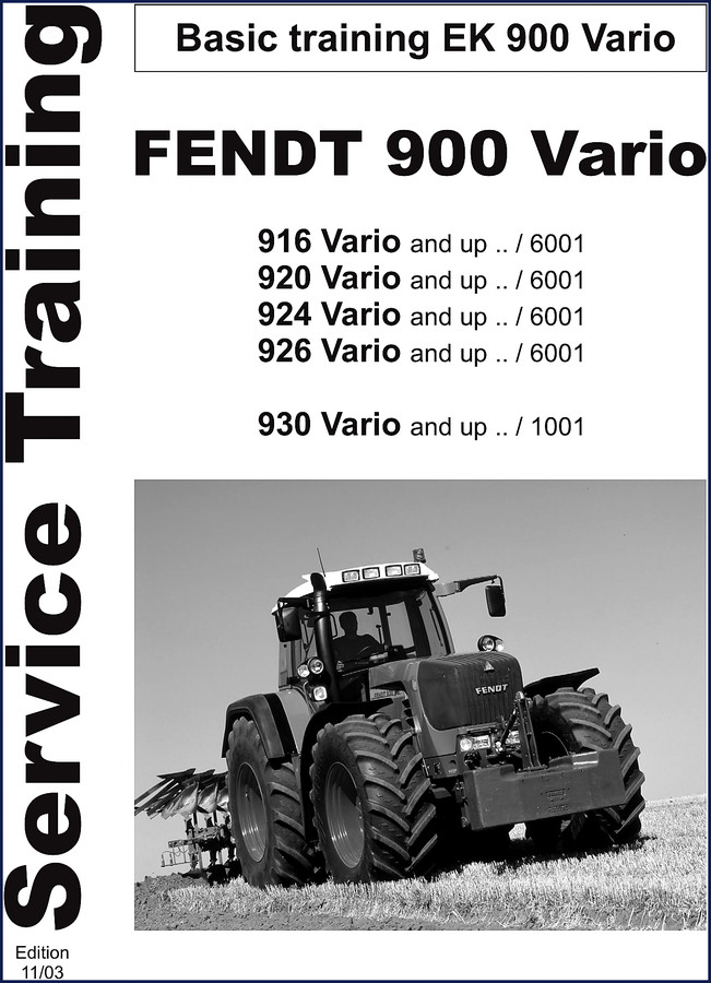 Fendt 930 Vario training manual cover 2003 OEM service documentation