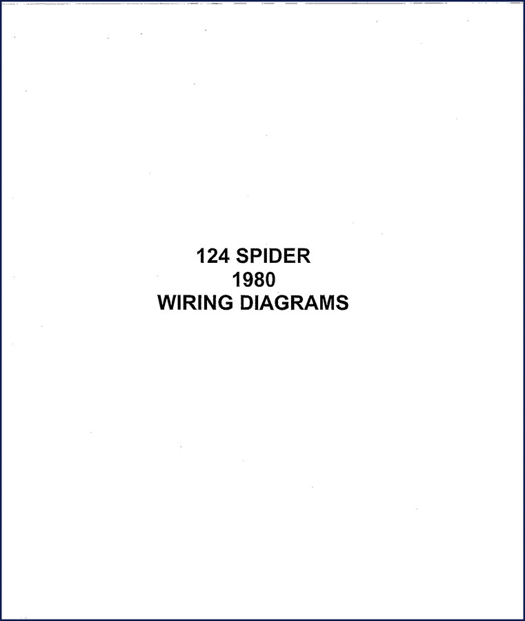 1980 Fiat-allis 124 Spider factory wiring diagram cover page from the 14-page document