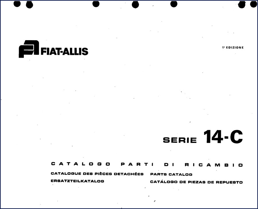 Fiat-Allis 14-C Parts Catalog – 1977 OEM factory manual cover showing bulldozer on orange background