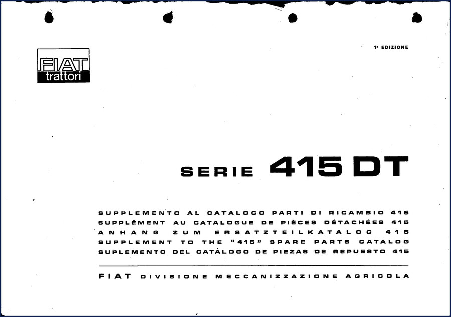 Fiat-allis 415 and 415 DT Parts Catalog - 348 page OEM factory manual cover