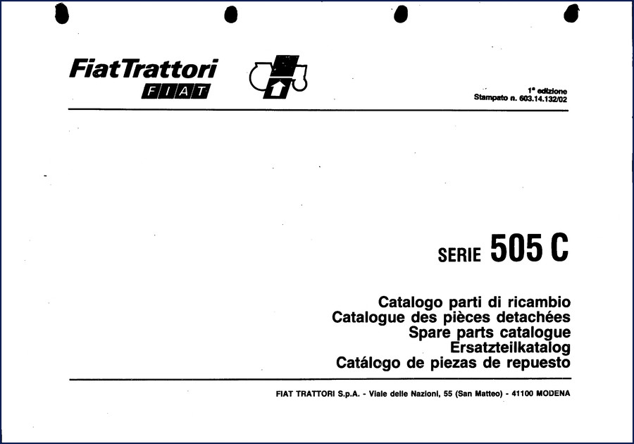 Fiat-allis 505 C Parts Catalog - 347-page OEM factory spare parts manual cover