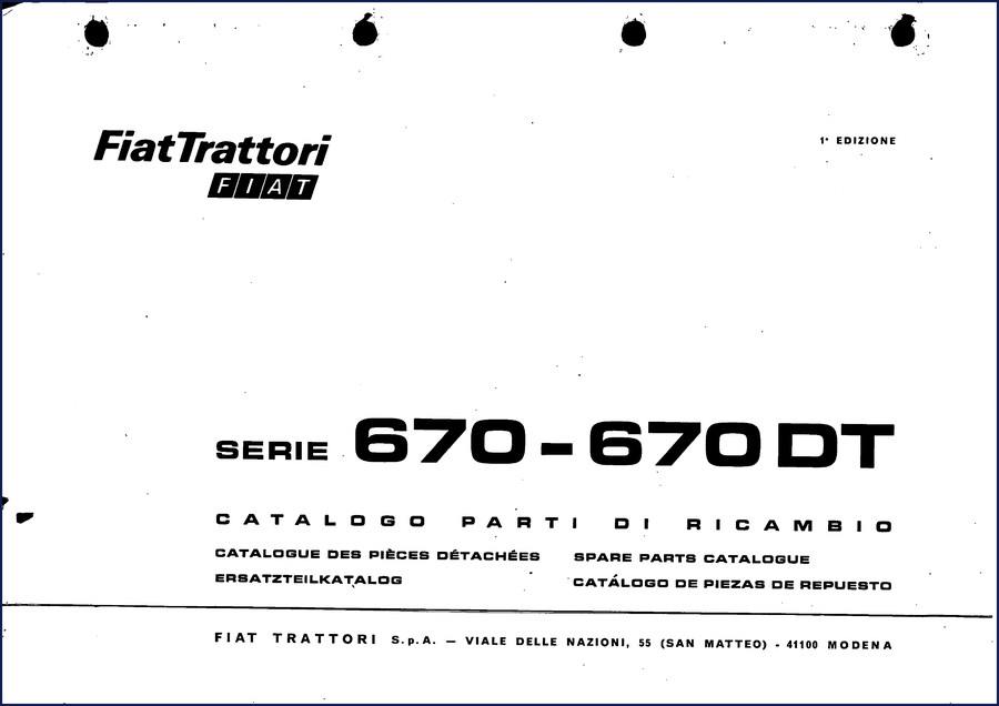 Fiat-allis 670 DT Parts Catalog cover – official OEM factory document