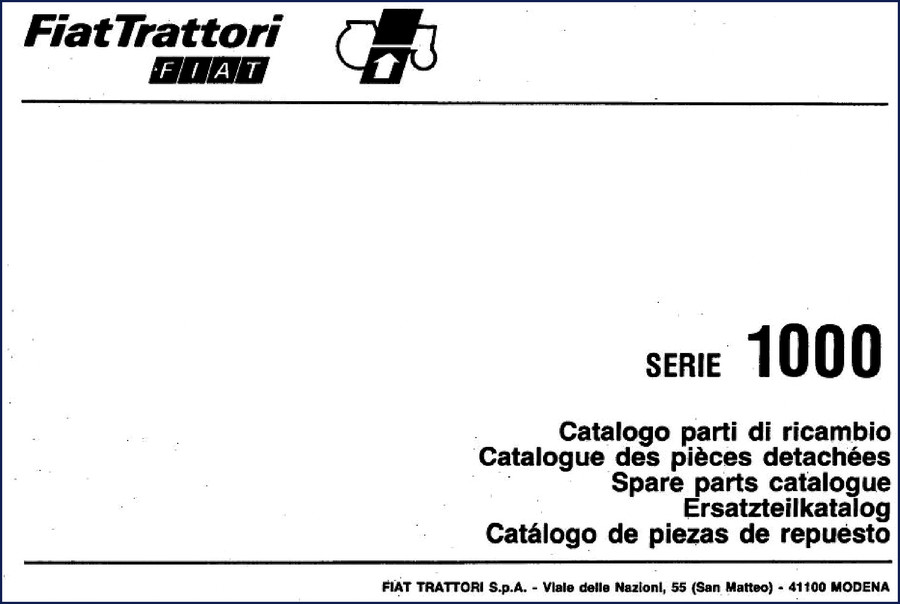 Fiat-allis Serie 1000 Parts Catalog cover - 540-page OEM factory manual