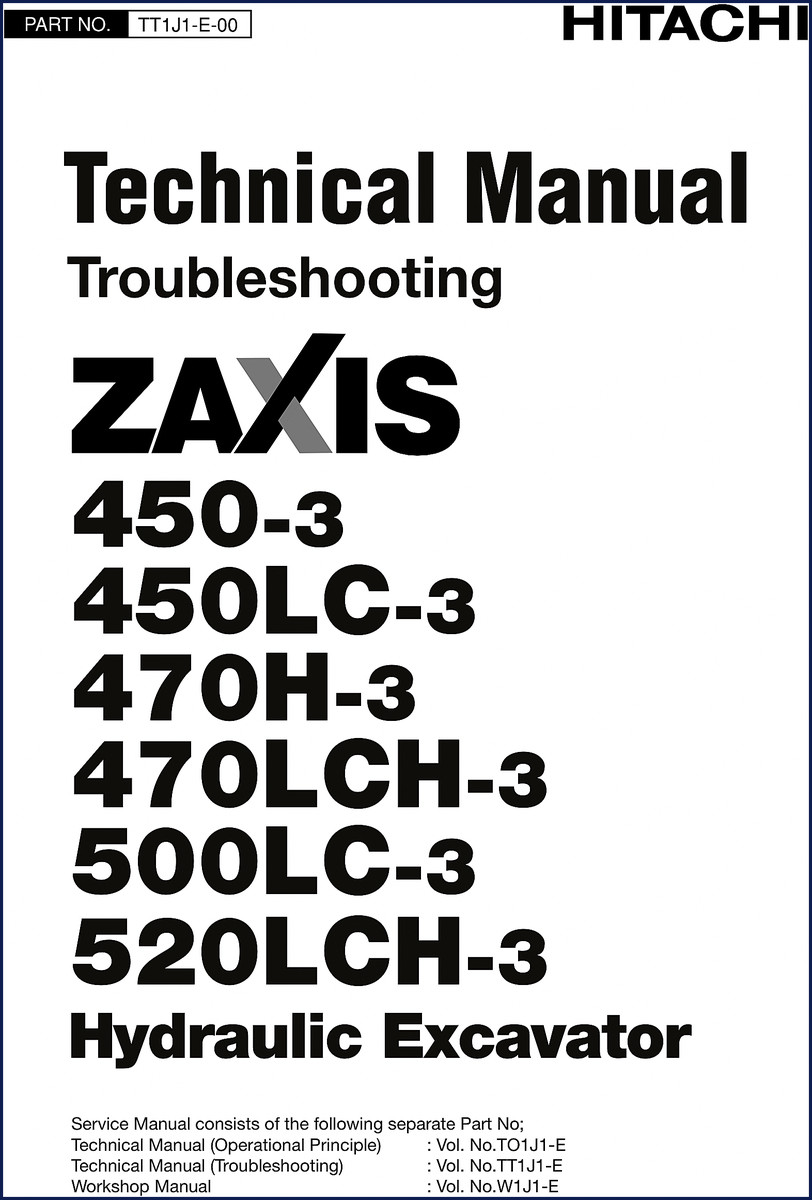 Fiat-hitachi 450-3 troubleshooting manual cover - 586 pages OEM factory service document
