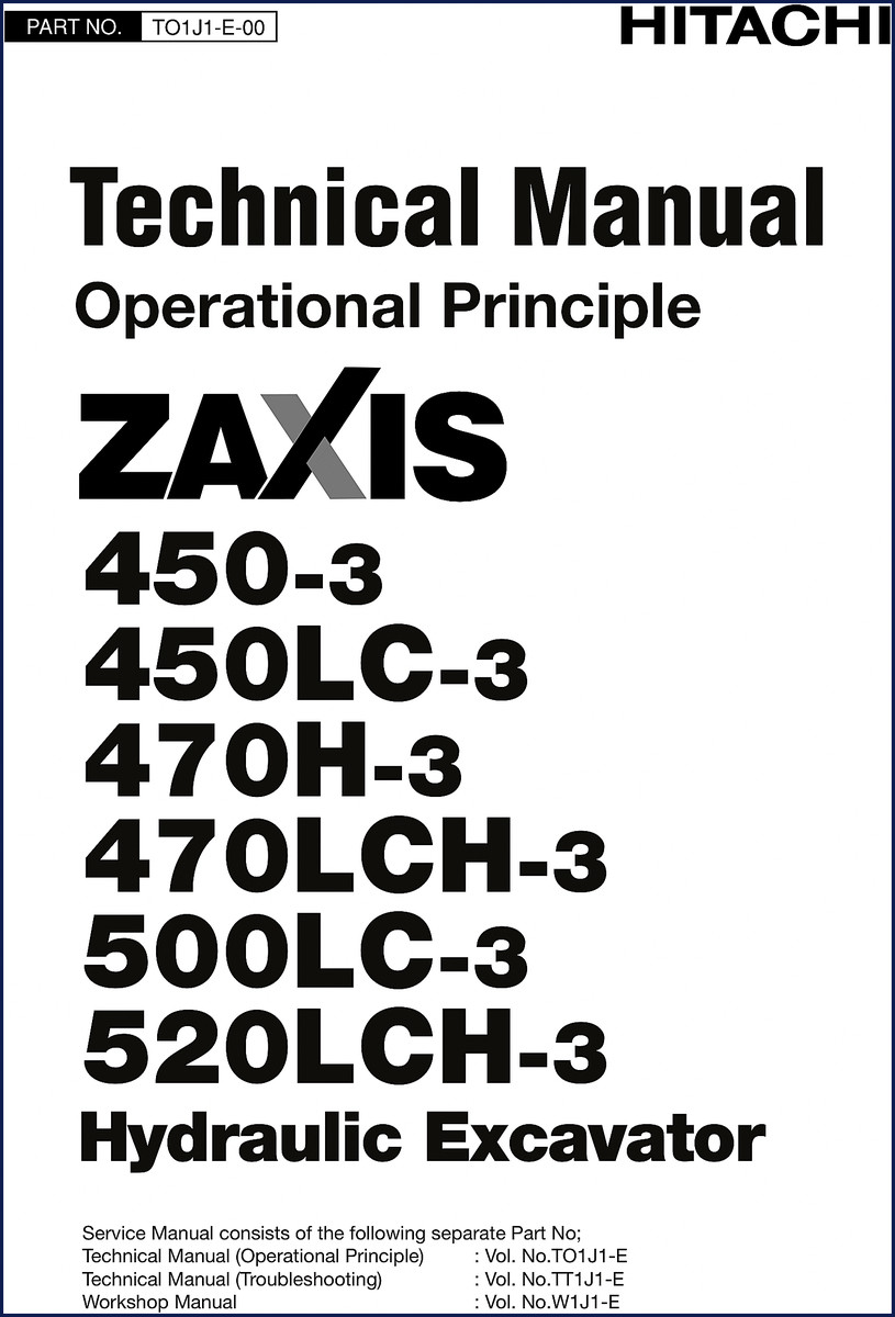 Fiat-hitachi 450-3 Technical Manual cover - 340 pages OEM factory service manual