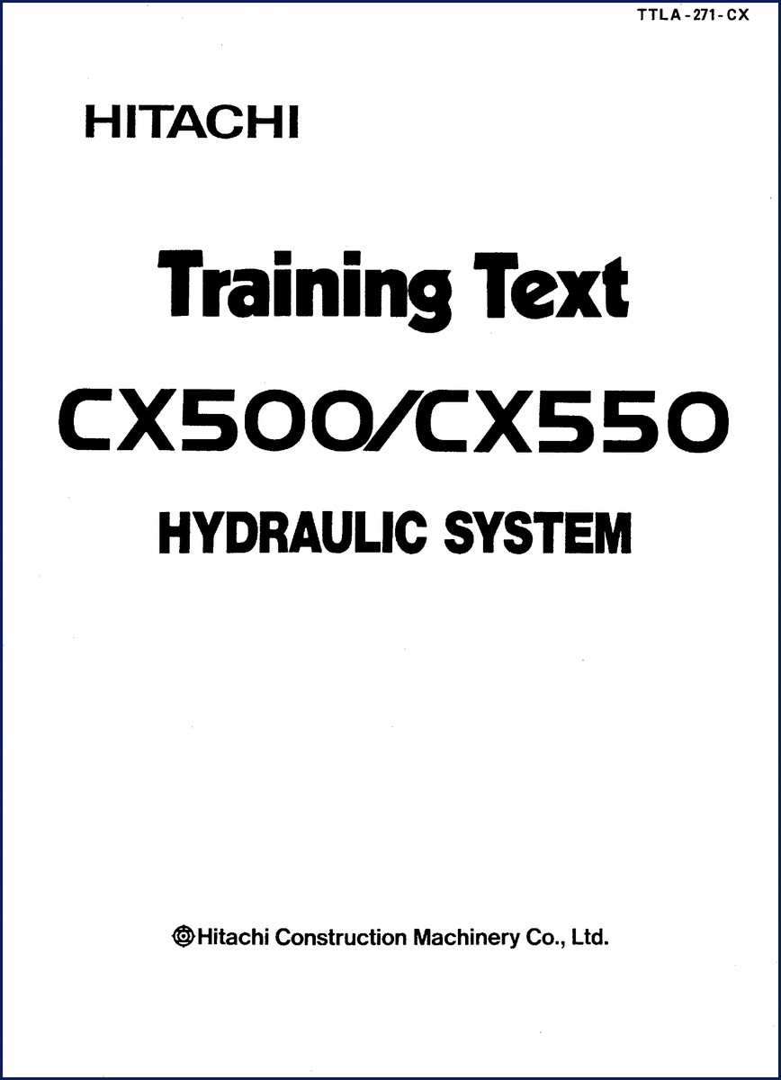 Fiat-hitachi CX500 CX550 Hydraulic System Training Manual cover