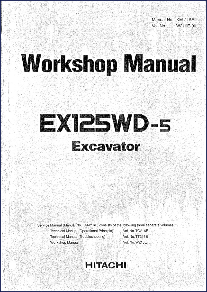 Fiat-hitachi EX125WD-5 Workshop Manual cover page – 630 pages OEM factory service data