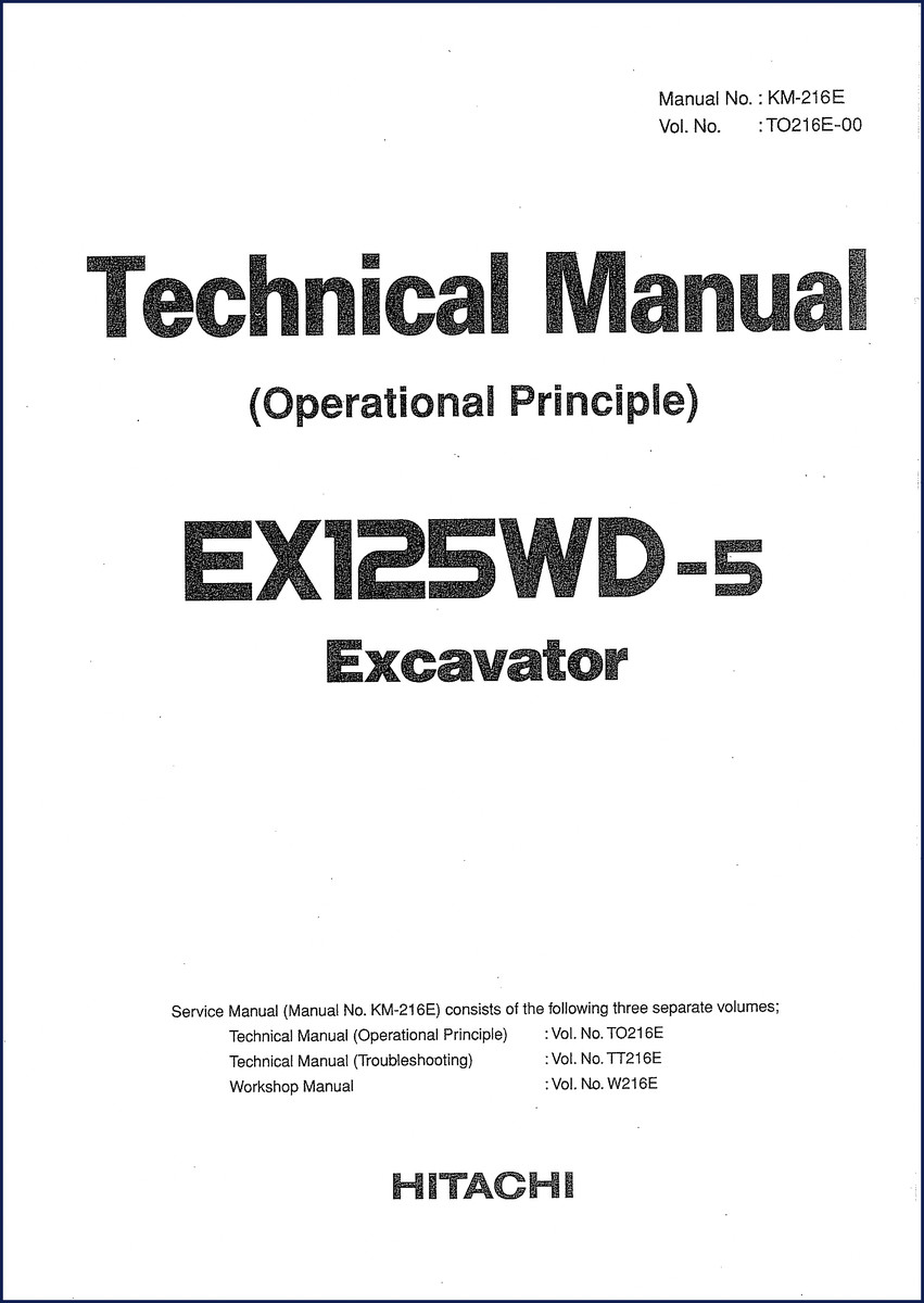 Fiat-hitachi EX125WD-5 Technical Manual – 214-page OEM factory document cover