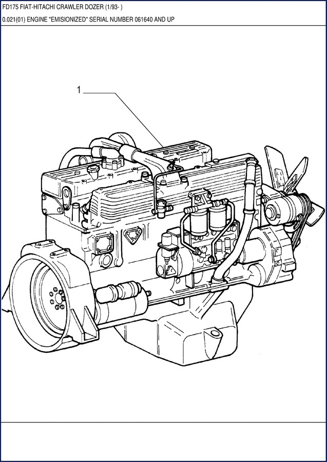 Fiat-hitachi FD175 1993 Parts Catalog cover page with dozer illustration