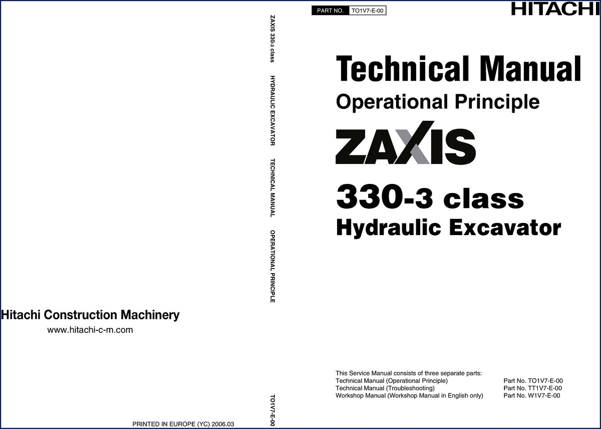 Fiat-hitachi ZAXIS 330-3 2006 Technical Manual front cover