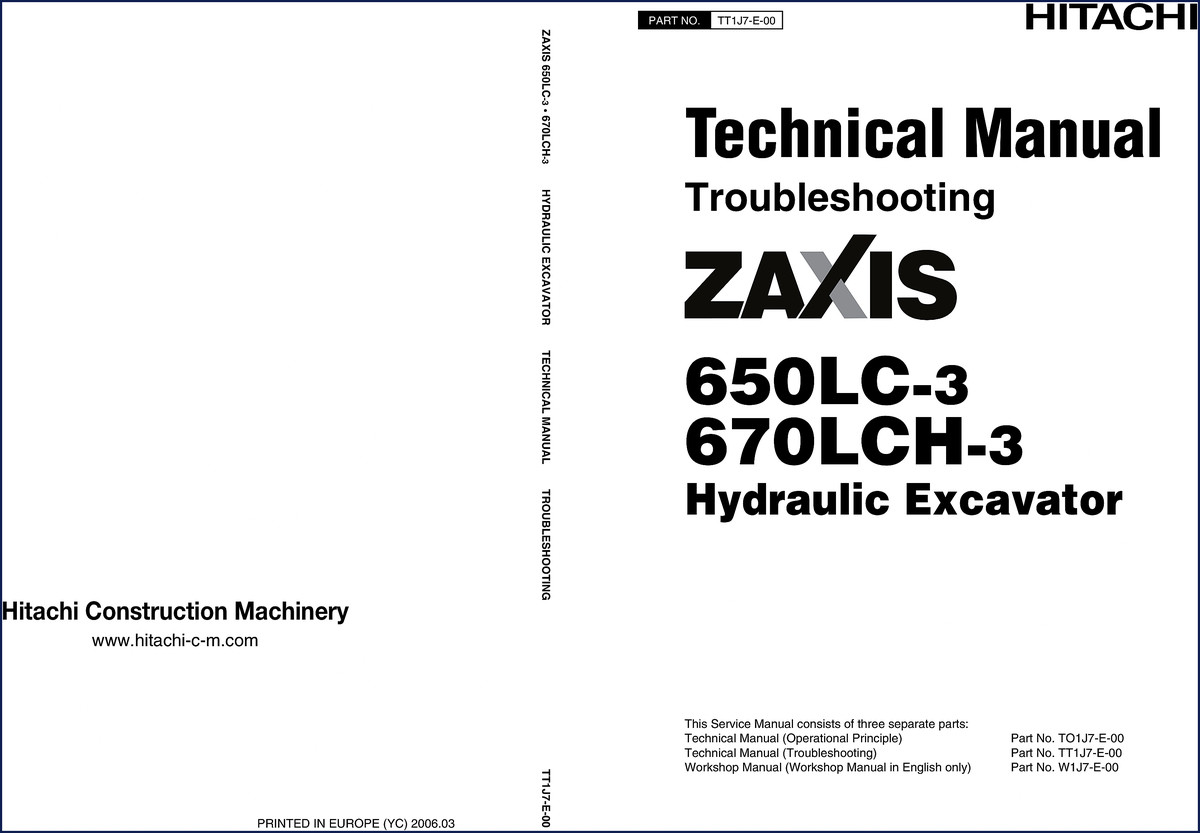 Cover of Fiat-hitachi ZAXIS 650LC-3 and ZAXIS 670LCH-3 2006 Troubleshooting Manual