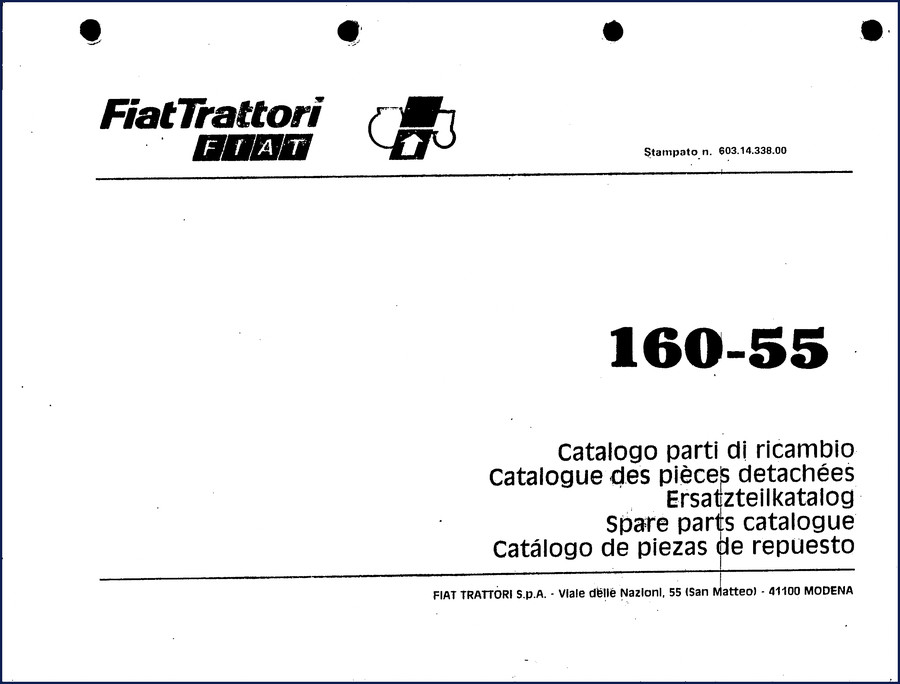 FIAT Kobelco 160-55 Parts Catalog cover - OEM factory spare parts catalogue