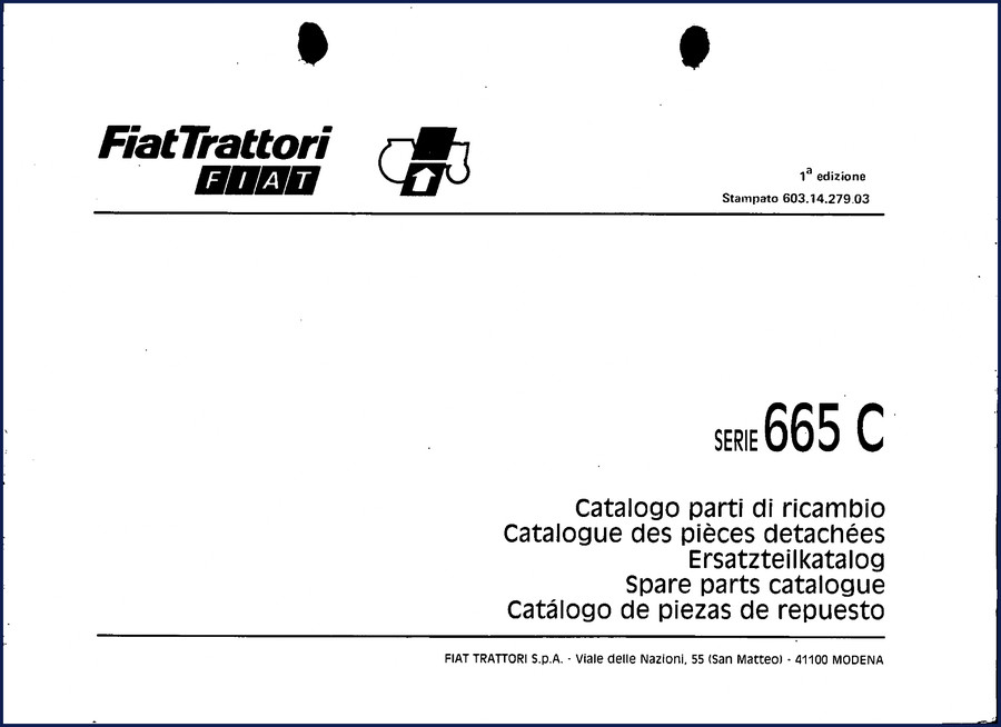 FIAT Kobelco 665 C Parts Catalog cover - 457 pages OEM factory spare parts manual