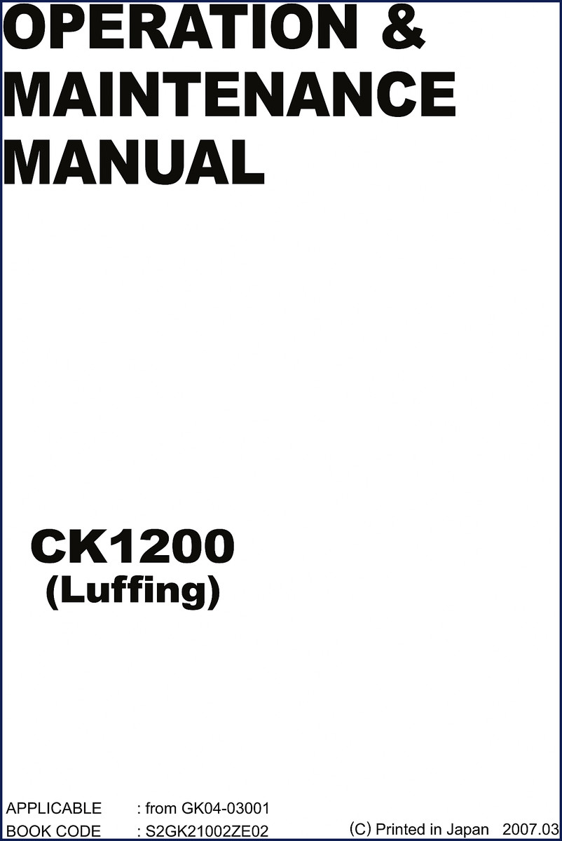FIAT Kobelco CK1200 2007 Operators Manual cover page showing backhoe loader