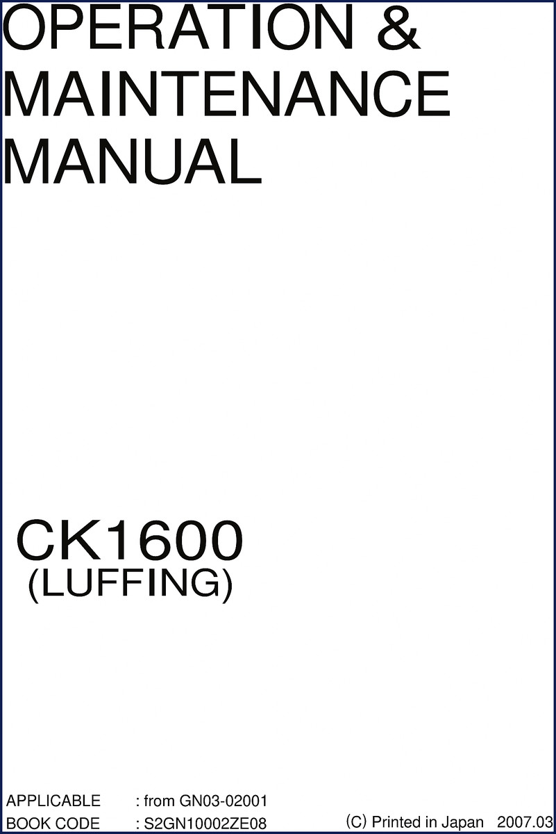 FIAT Kobelco CK1600 2007 Operators Manual cover page