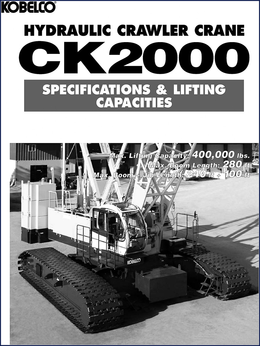 FIAT Kobelco CK2000 technical manual cover – 36-page specifications document