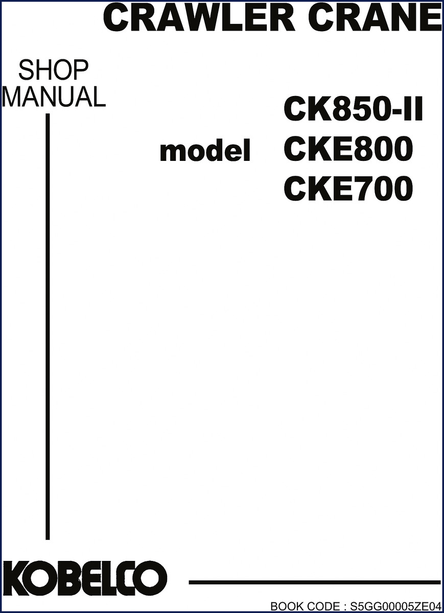 FIAT Kobelco CK850-II CKE800 CKE700 workshop manual cover