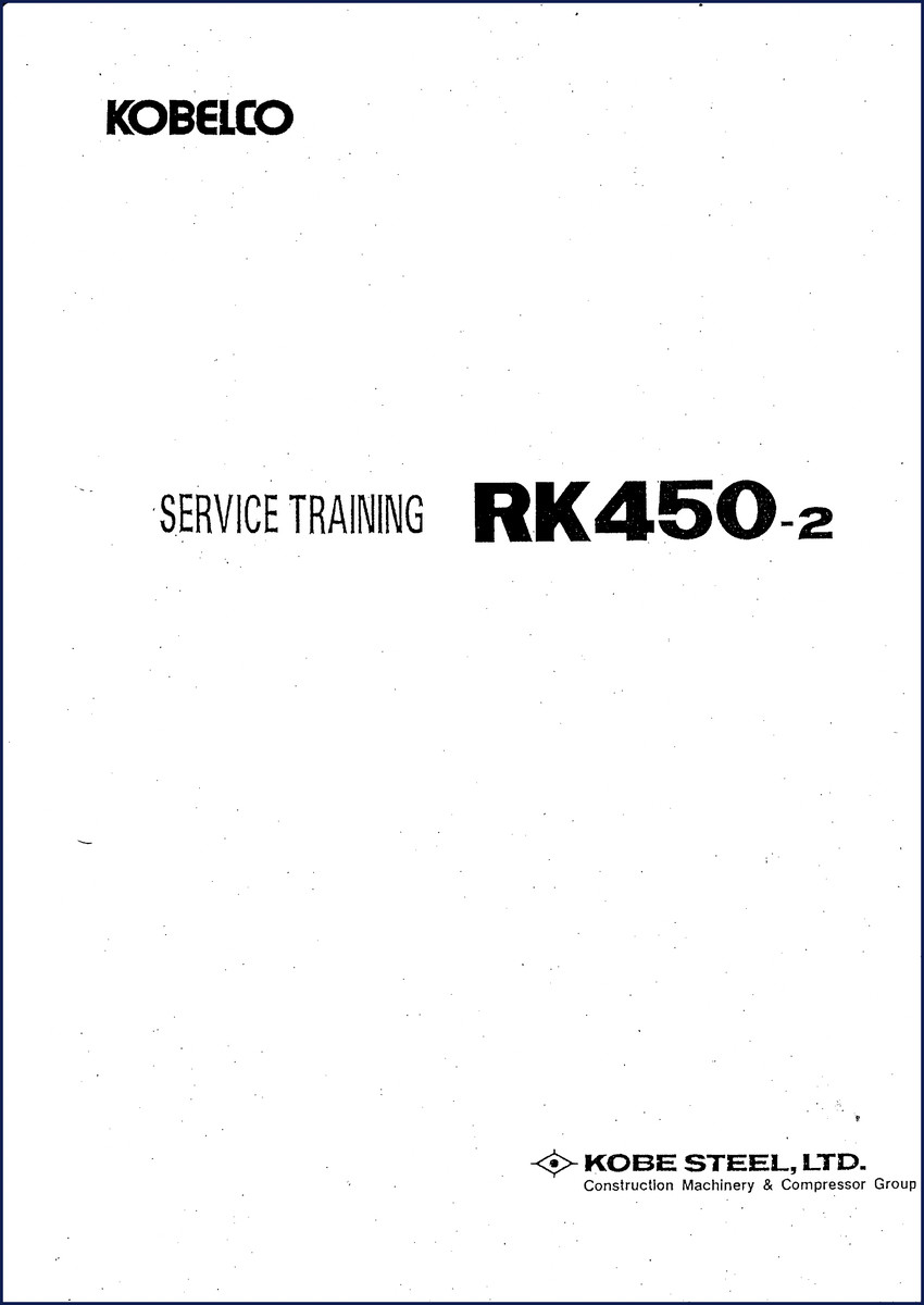 FIAT Kobelco RK450-2 Training Manual cover showing outside view terminology diagram from page 1