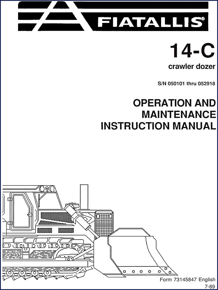 Fiatallis 14-C 1989 Operators Manual cover