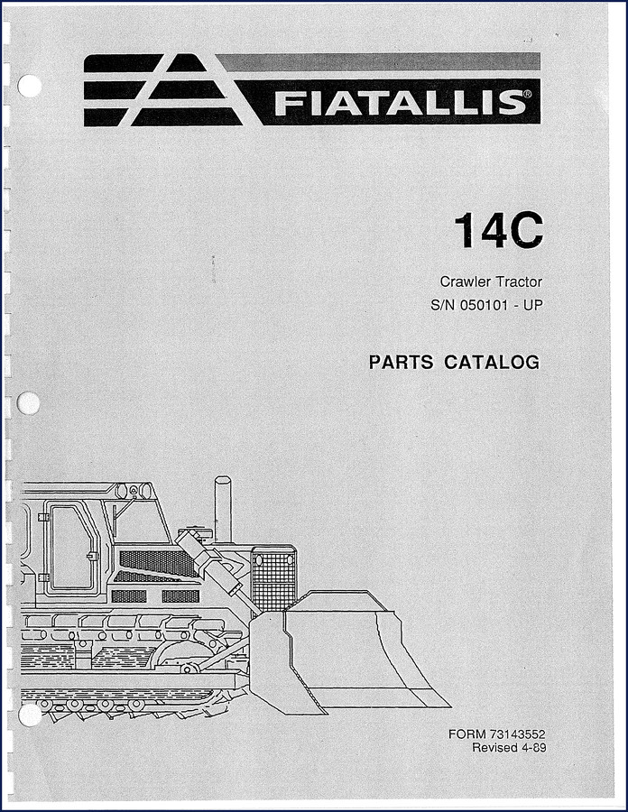 Fiatallis 14C crawler tractor parts catalog cover 1989 604 pages