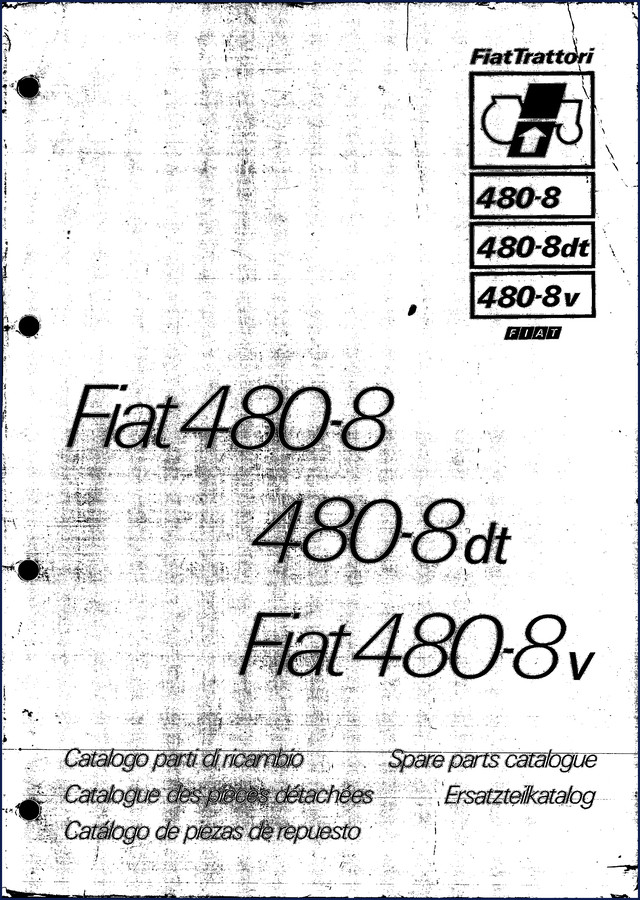 Fiatallis 480-8v Parts Catalog cover – 456-page OEM factory manual