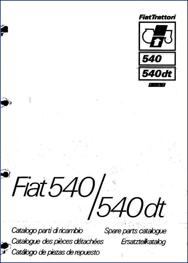 Fiatallis 540dt spare parts catalog cover - factory OEM document