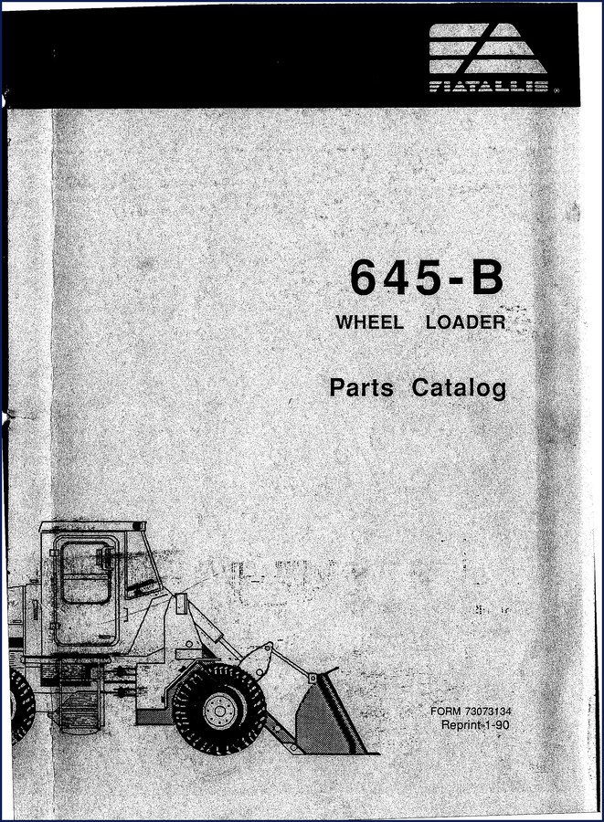 Fiatallis 645-B 1990 Parts Catalog cover – wheel loader OEM parts manual