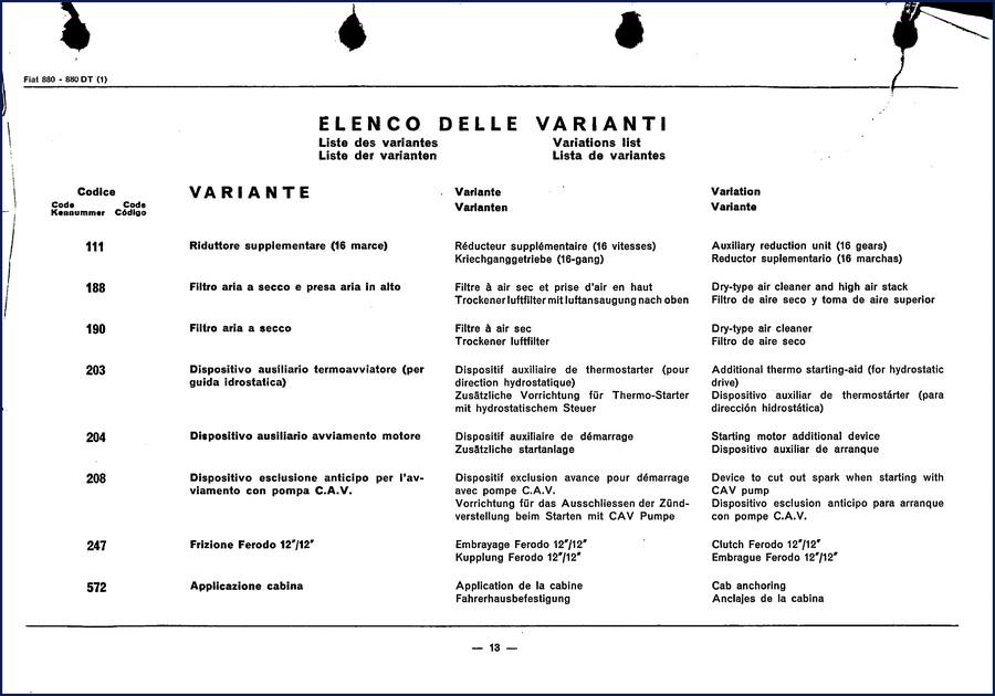 Fiatallis 880 and 880 DT factory parts catalog cover – OEM document with 977 pages