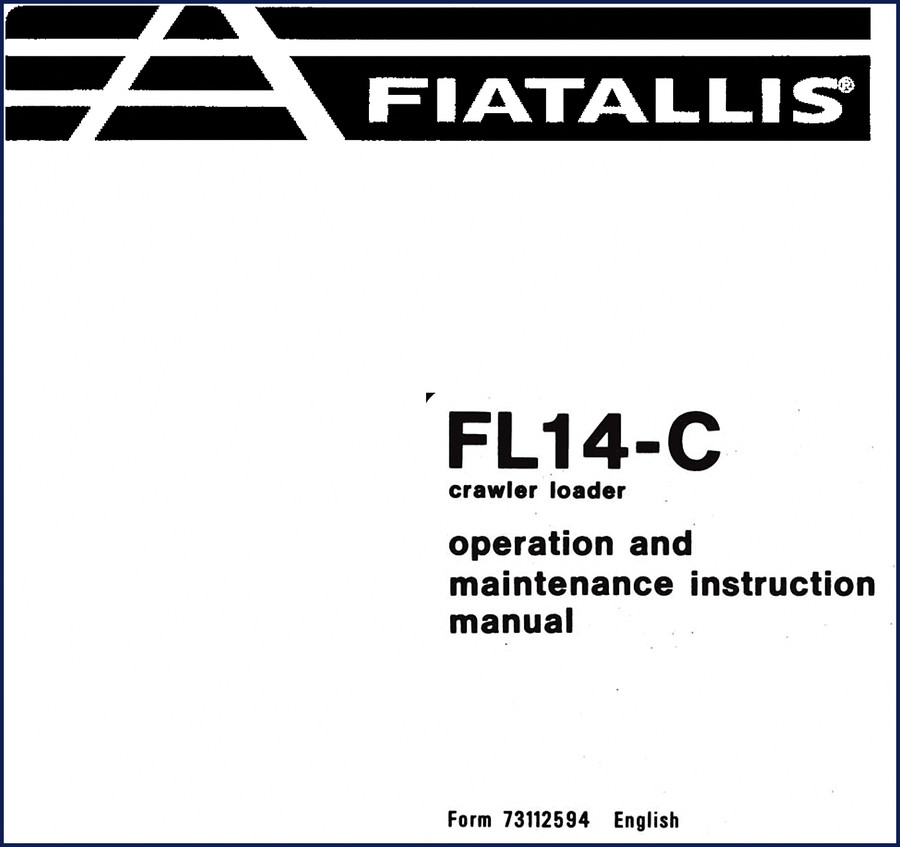 1979 Fiatallis FL14-C crawler loader operators manual cover