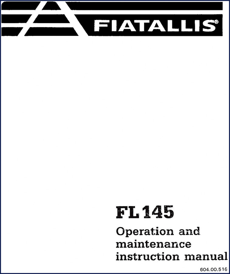 Fiatallis FL145 crawler loader operation manual cover - factory OEM print