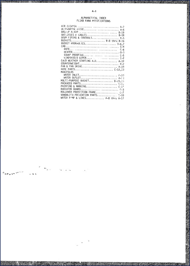 Fiatallis FL14B Parts Catalog cover – 48 page OEM factory parts index for wheel loader