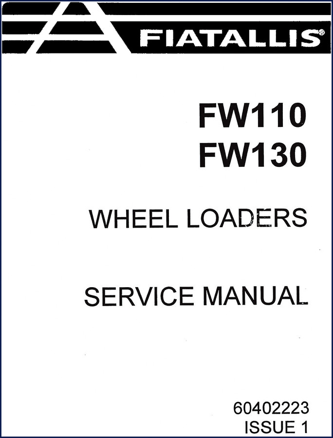 Fiatallis FW130 wheel loader service manual cover 355 pages