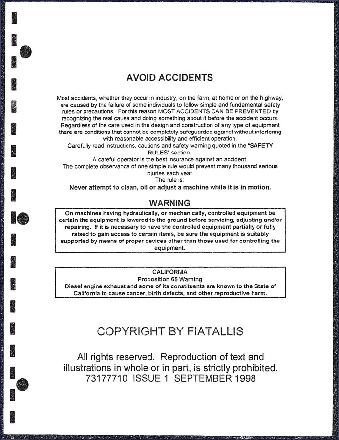 Fiatallis Fx350Lc Parts Catalog 1998 – 376 pages OEM factory parts manual