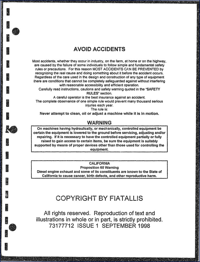Fiatallis Fx600 1998 Parts Catalog cover – 345 pages, factory OEM parts manual for construction equipment