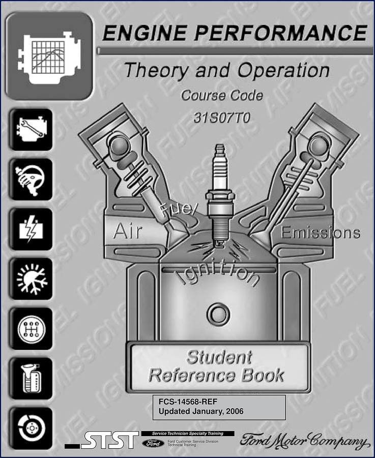 Ford 31S07T0 2006 Training Manual cover showing engine performance theory and operation student reference book