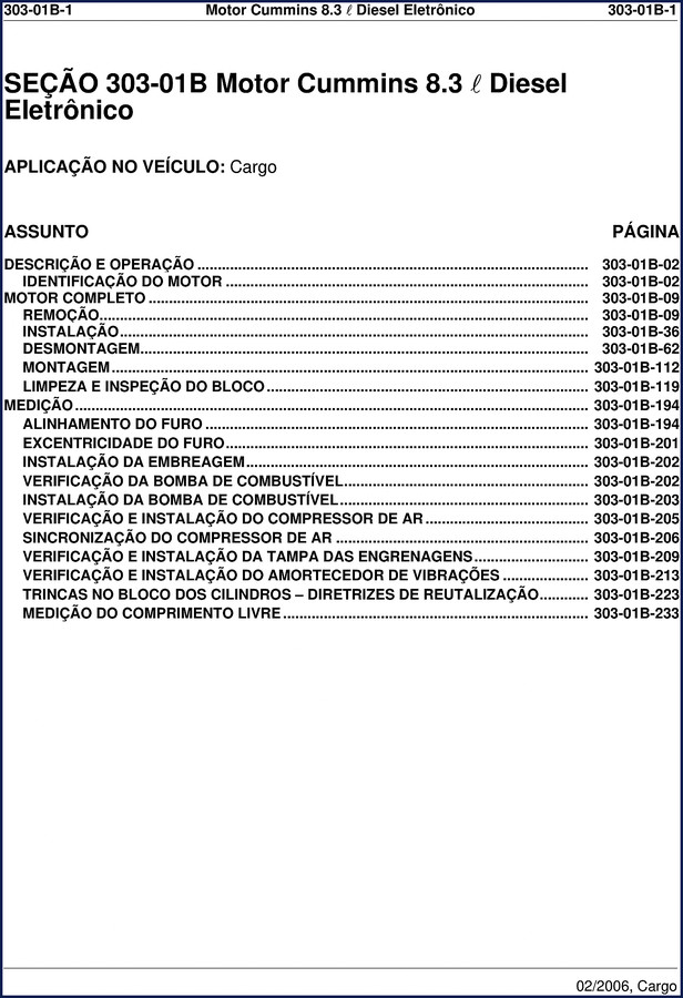 2006 Ford Cargo Service Manual cover page