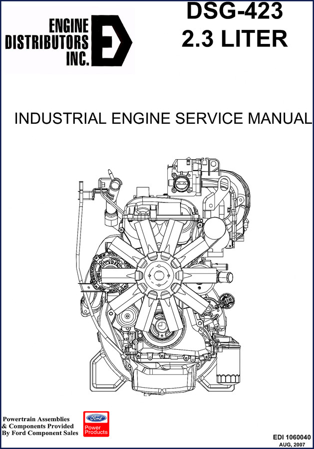 Ford DSG-423 2.3L industrial engine service manual cover 2007 OEM