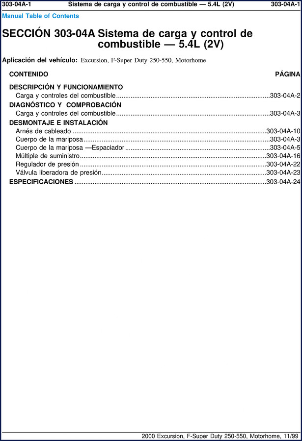 2000 Ford Excursion F-Super Duty 250 F-Super Duty 550 Service Manual cover