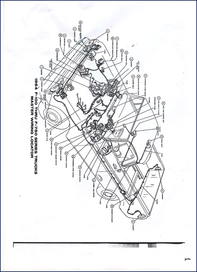 1964 Ford F-100 F-750 Electrical Schematic factory wiring diagram cover page