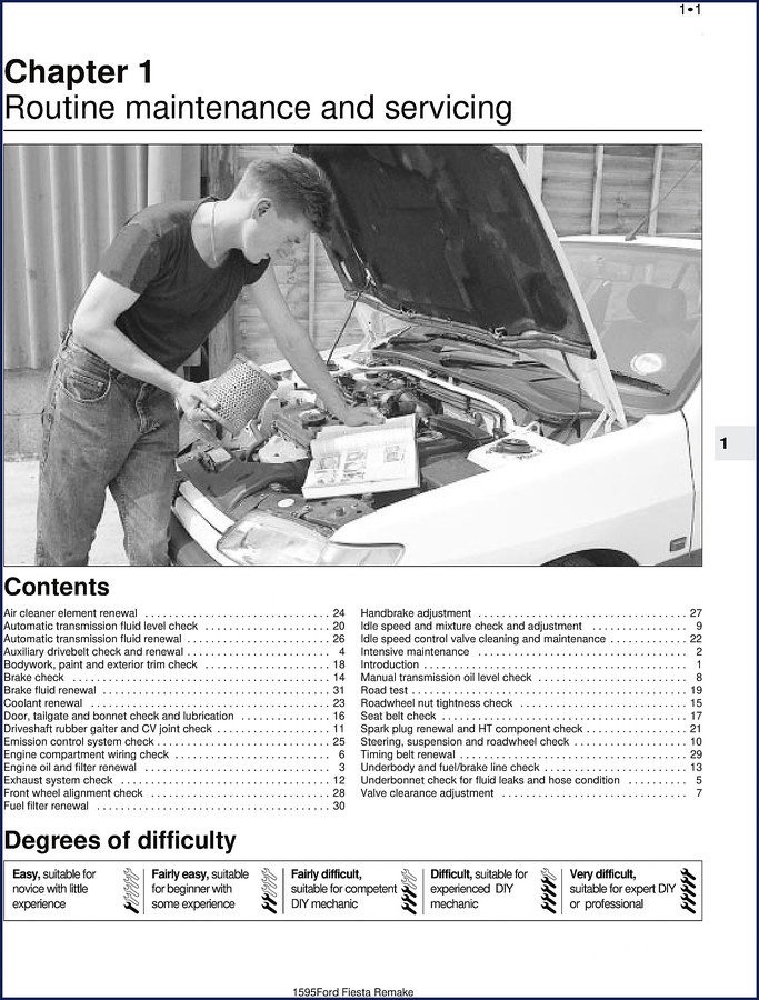 Ford Fiesta Repair Manual cover page - 297 page factory workshop manual for routine maintenance and servicing