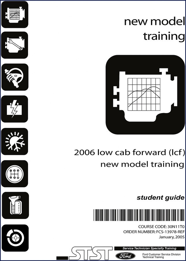 2005 Ford LCF Training Manual cover page showing vehicle overview