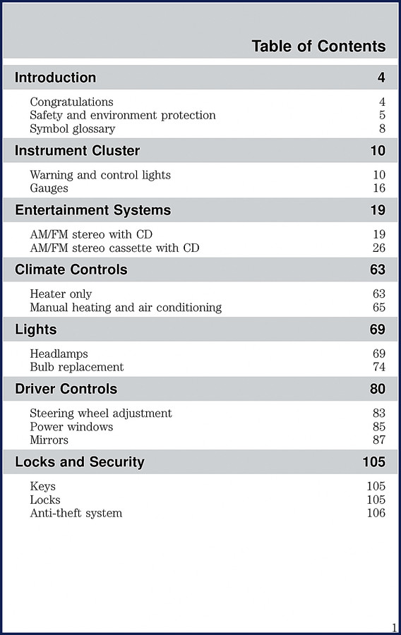 2001 Ford Escape User Manual cover - 288 pages OEM factory document