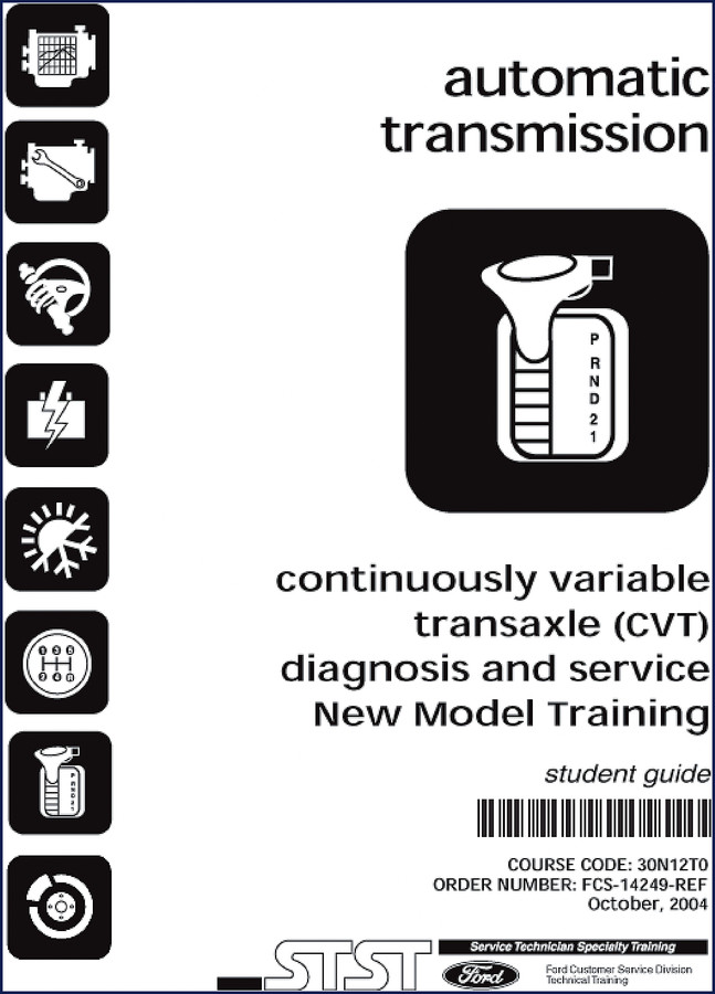 Ford New Model 2004 diagnostics manual cover – OEM factory training guide for CVT