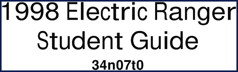 1998 Ford Ranger EV Training Manual cover – factory OEM document for electric vehicle service