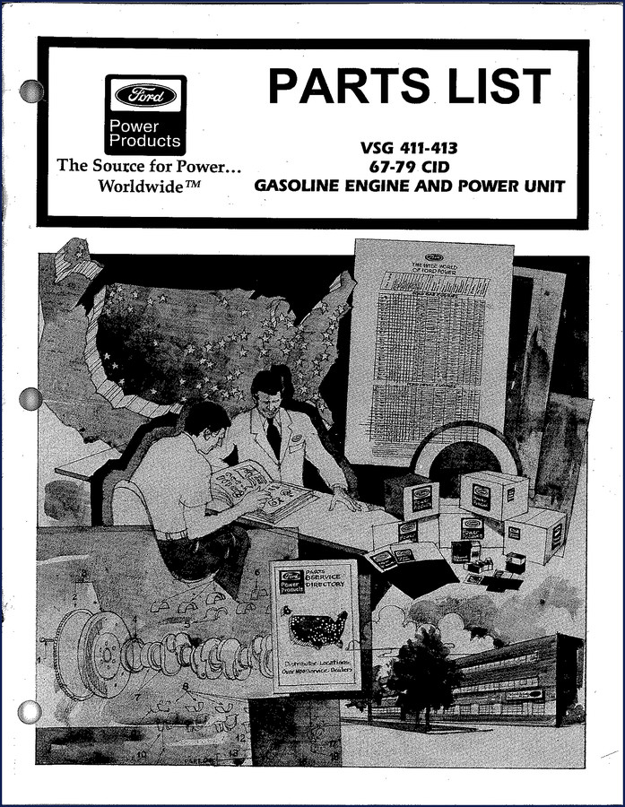 Ford VSG 411 VSG 413 Parts Catalog cover - OEM factory manual 188 pages
